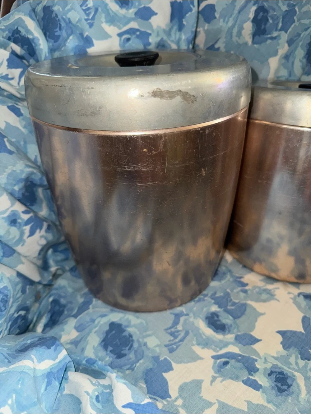 Vintage West Bend pink copper aluminum canister set